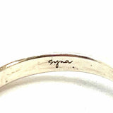 Syna size 7 925 Sterling Silver Blue Round Cabochon Ring w/ 18K Accent