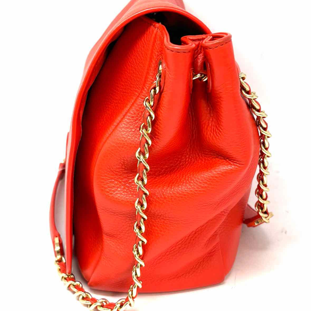 Tory Burch Marion Red Flap Logo Leather Shoulder Bag