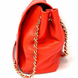 Tory Burch Marion Red Flap Logo Leather Shoulder Bag