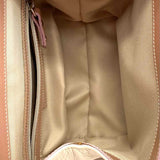Giorgia Milani Peach Top Handle Color Block Leather Satchel
