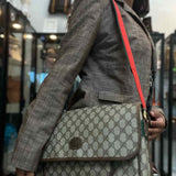 Gucci Coated Canvas Gray GG SUPREME Messenger Bag