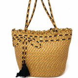 Eric Javits Squishee St. Tropez Raffia Light Brown Bow Tote