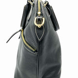 Dooney & Bourke Black Top Handle Pebbled Leather Satchel