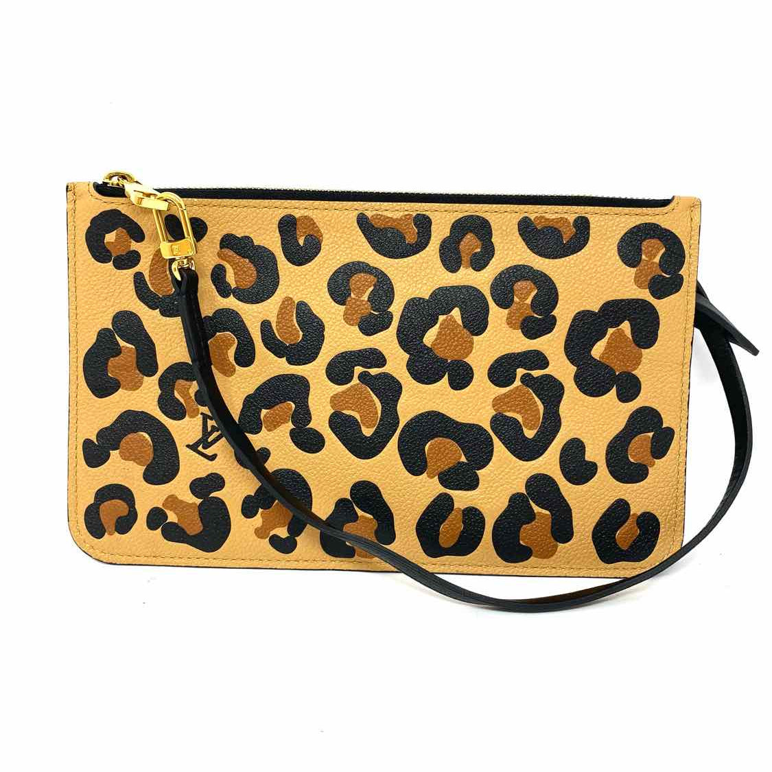 LOUIS VUITTON Wild at Heart Brown Black Leopard Empreinte Leather Clutch
