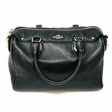 Coach Mini Bennet Black Boston Pebbled Leather Satchel
