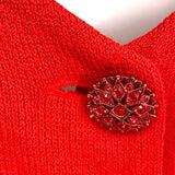 ST. JOHN EVENING Women's Red Size 6 V-Neck Embellished Jacket