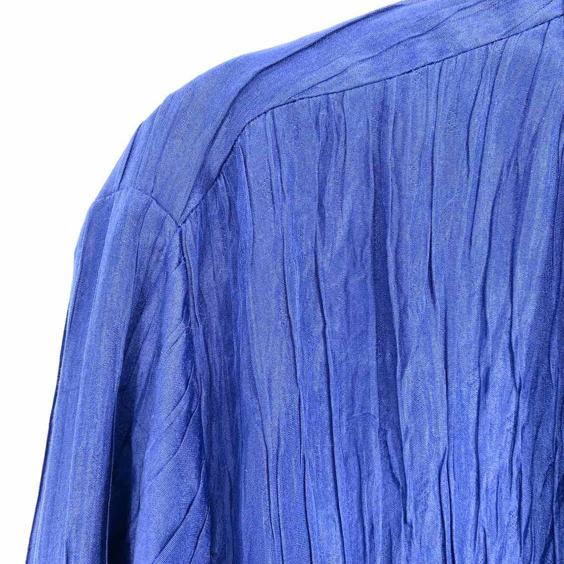 Eileen Fisher Women's Navy Size 1X Silk Textured Long Sleeve