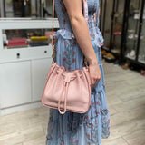 Marc Jacobs Light Pink Crossbody Pebbled Leather Bucket Bag