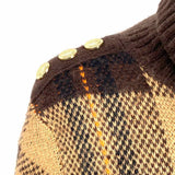 Holland Cooper Women's Brown Size XS Turtleneck Knit Plaid Sweater