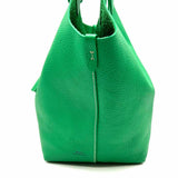 Polo Ralph Lauren Polo Play Small Green Pebbled Leather Tote
