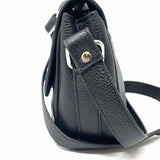 Mancini Black Flap Pebbled Leather Crossbody