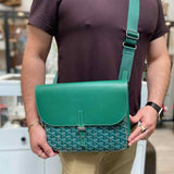 GOYARD 2025 Coursier Green Goyardine Coated Canvas Made in France Messenger Bag