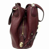 Coach Willow Floral Edie Burgundy Red Pebbled Leather Tote