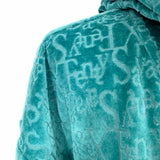 Savage Fenty Signature Script Women's Green Size 42/L Zip Velour Sweater
