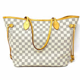LOUIS VUITTON 2014 Neverfull MM Coated Canvas Blue White Damier Azur Tote