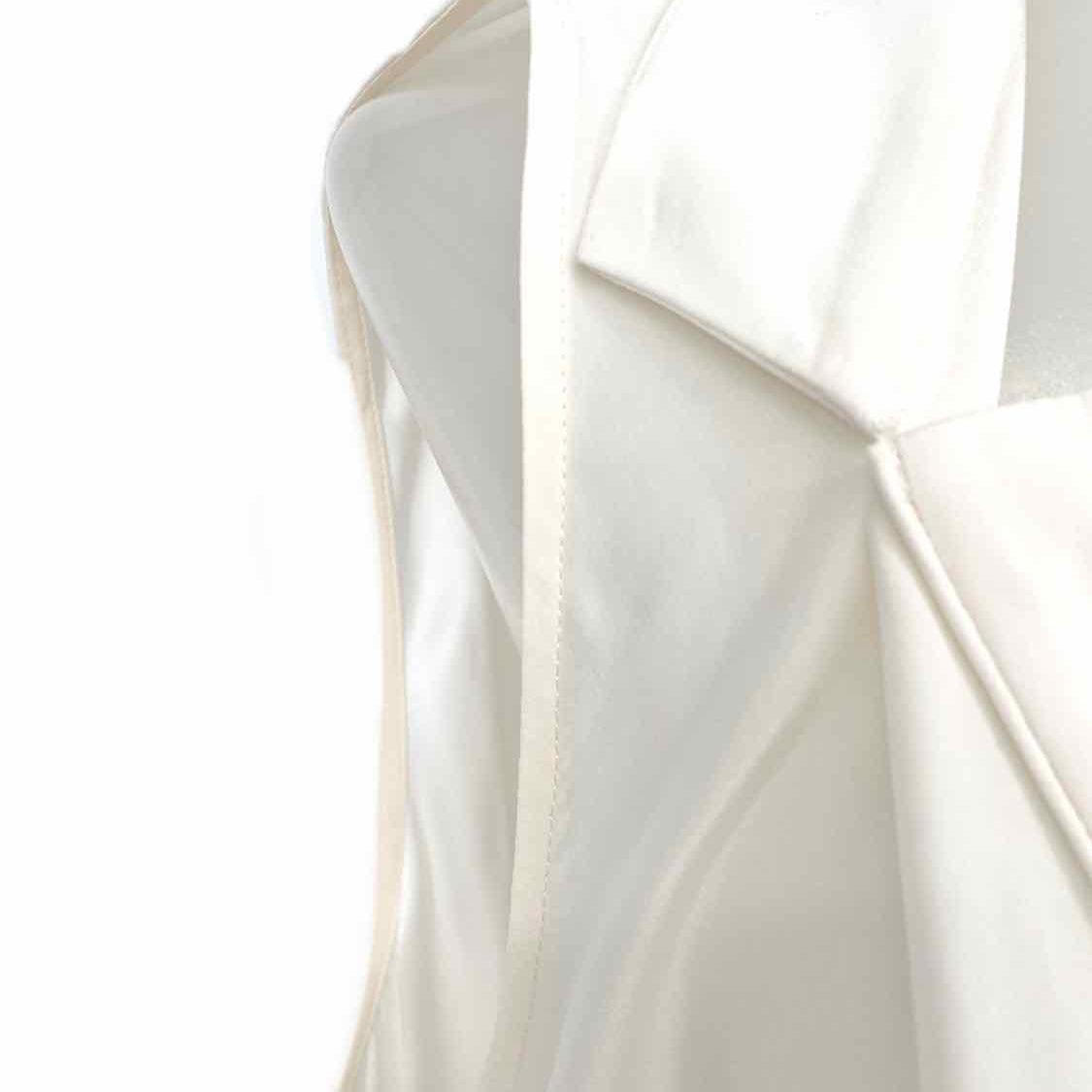 FRAME Women's White Size L Collared Silk Button Down Sleeveless