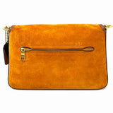 Coach Soft Tabby Orange Flap Suede Shoulder Bag