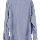 Ralph Lauren Men's Blue Size XL Cotton Stripe Made in Italy Long Sleeve Shirt