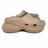 BALENCIAGA Croc Pool Women's Taupe Size 38/7.5 Platform Rubber Slide