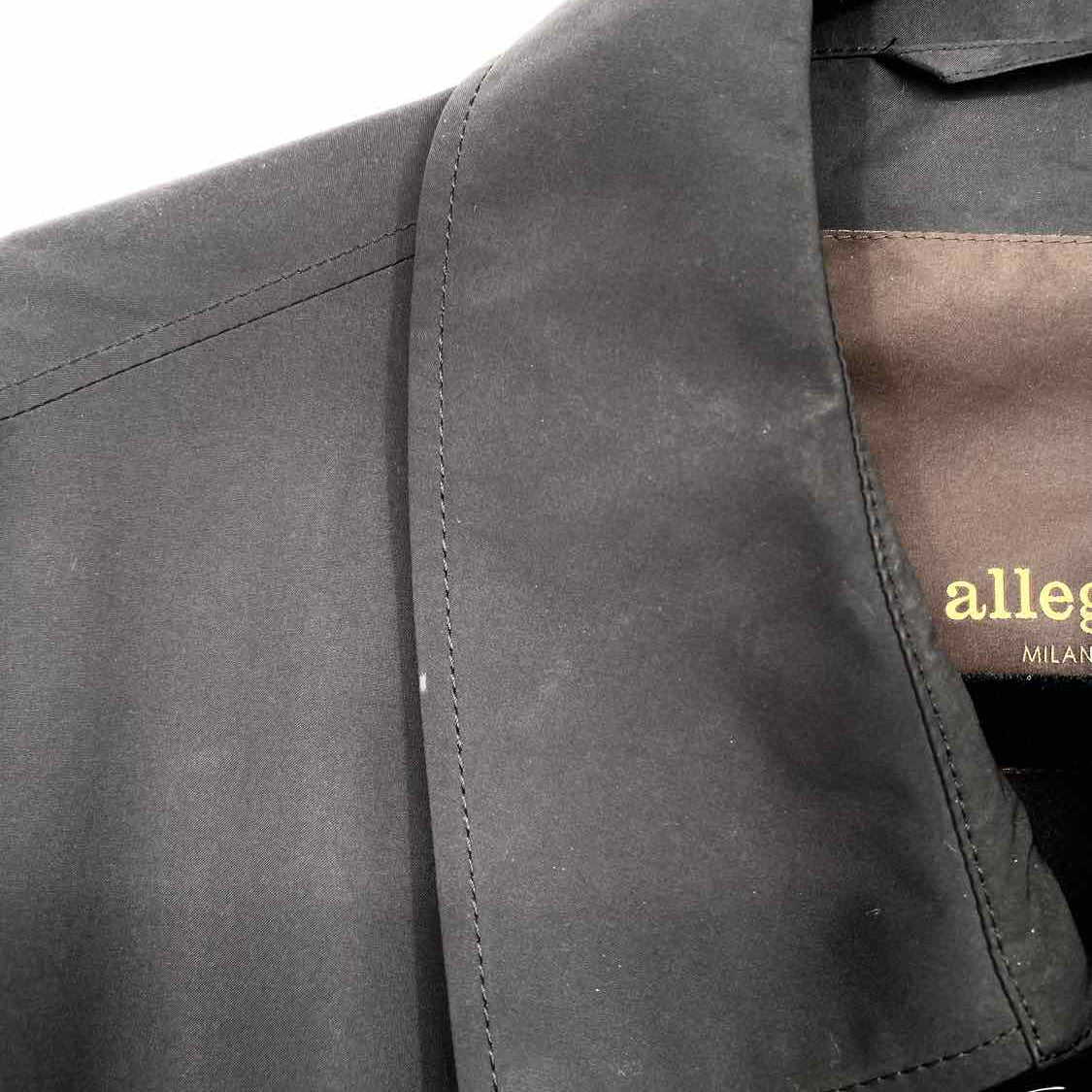 allegri Men's Black Size 44/L Trench Rain Coat