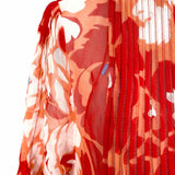 Diane Von Furstenberg Layla Women's Red White Size 0 3/4 Sleeve Floral Dress