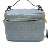 Dior 2020 Small DiorTravel Vanity Case Steel Blue CANNAGE Made in Italy Clutch