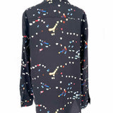 Equipment Femme Women's Black Size L Button Down Heart Long Sleeve