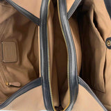Coach Kristy Beige White Color Block Pebbled Leather Tote
