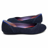 ROTHY'S Women's Navy Size 8.5 Round Toe Sparkle Flats