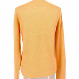 Vince Women's Orange Size M Crew Neck Cashmere Silk Blend Mesh Long Sleeve