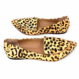 Steve Madden Women's Black Beige Size 8 Pointed Calf Hair Leopard Print Loafers
