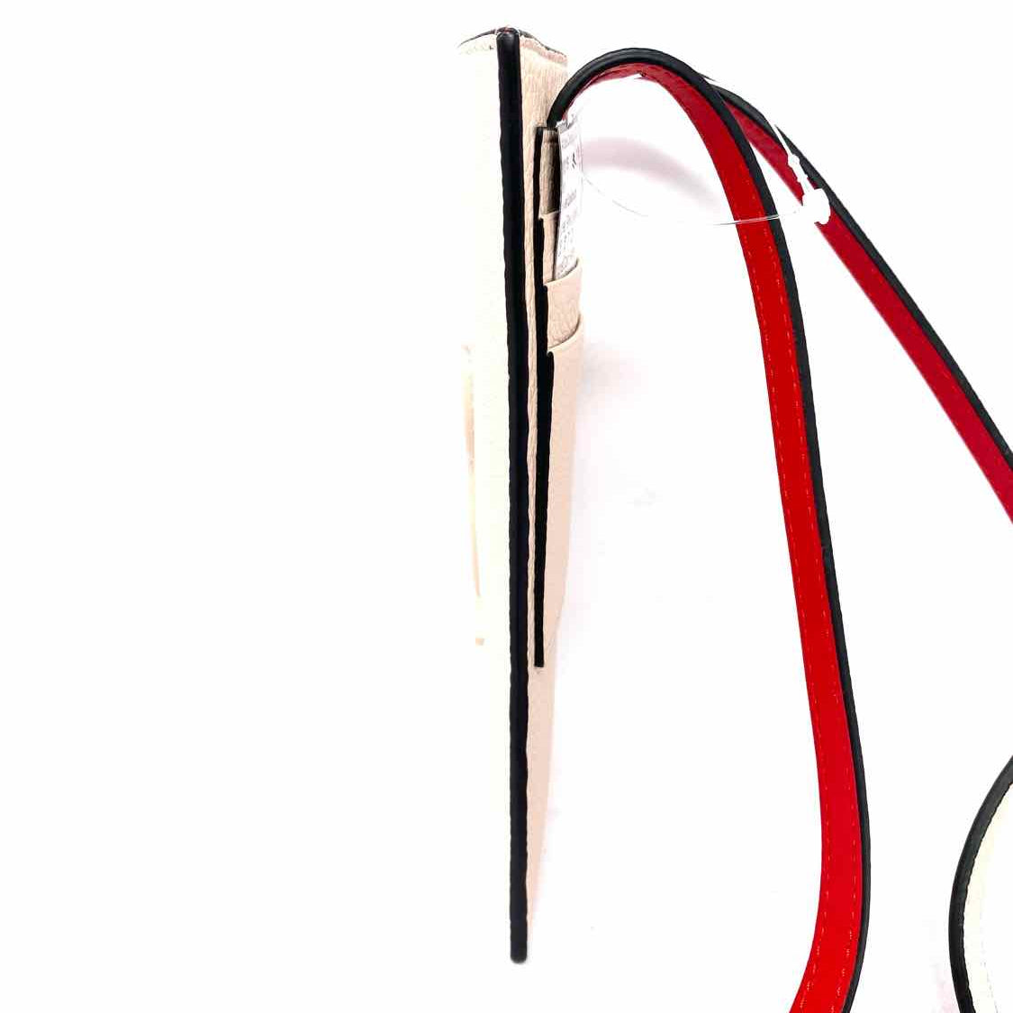 Christian Louboutin Leather Pale Pink Red Lanyard Logo Phone Wallet