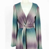Show Me Your Mumu Karis Women's Blue/Purple Size M Long Sleeve ombre Dress
