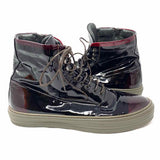 Alexander McQueen Men's Burgundy Shoe Size 42/9 Patent Leather Zip Sneakers