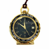 Gucci 1980's World Travel Pocket Watch Alarm Clock Metal Gold Plated Watch