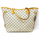 LOUIS VUITTON 2014 Neverfull MM Coated Canvas Blue White Damier Azur Tote