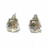 .925 Sterling Silver Stud Crystal Earrings