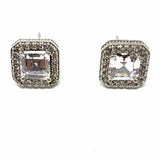 .925 Sterling Silver Stud Cubic Zirconia Earrings