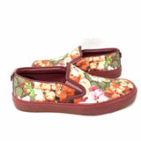 Gucci Blooms Women's Red Gray Size 36.5 Slip on Floral GG Supreme Sneakers
