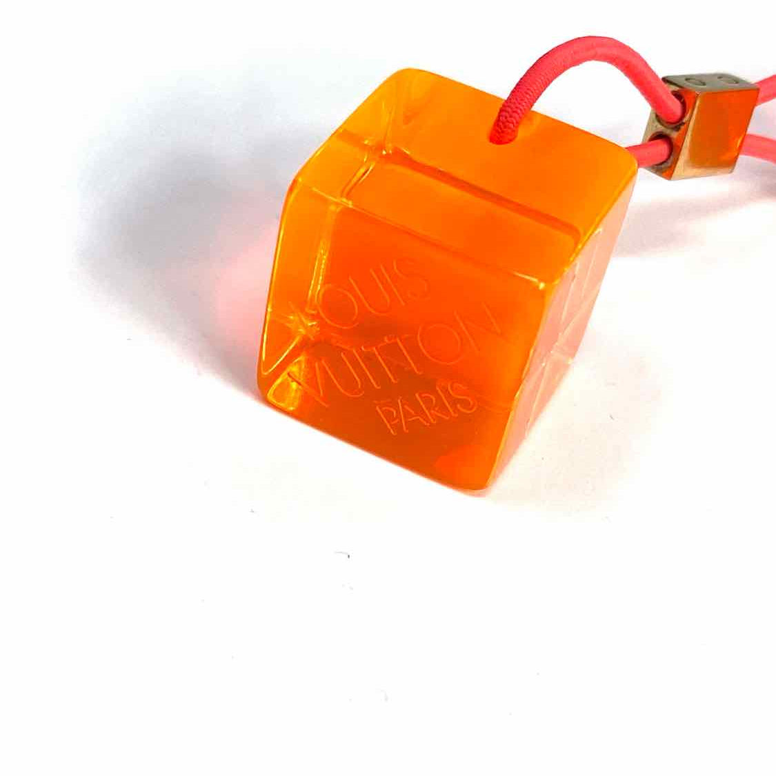 LOUIS VUITTON Resin Orange Cube Logo Hairband