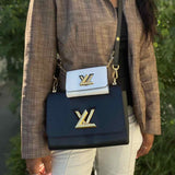 LOUIS VUITTON 2020 Twist MM Black Flap Epi Leather Crossbody w/ Coin Pouch