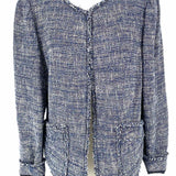 Rebecca Taylor Women's Navy Size 10/L Tweed Blazer