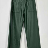maeve Women's Green Size 30/10 Straight Faux Leather Pants