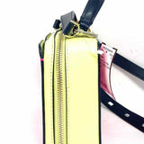 Kate Spade Vanity Pink Yellow Top Handle Color Block Saffiano Leather Crossbody