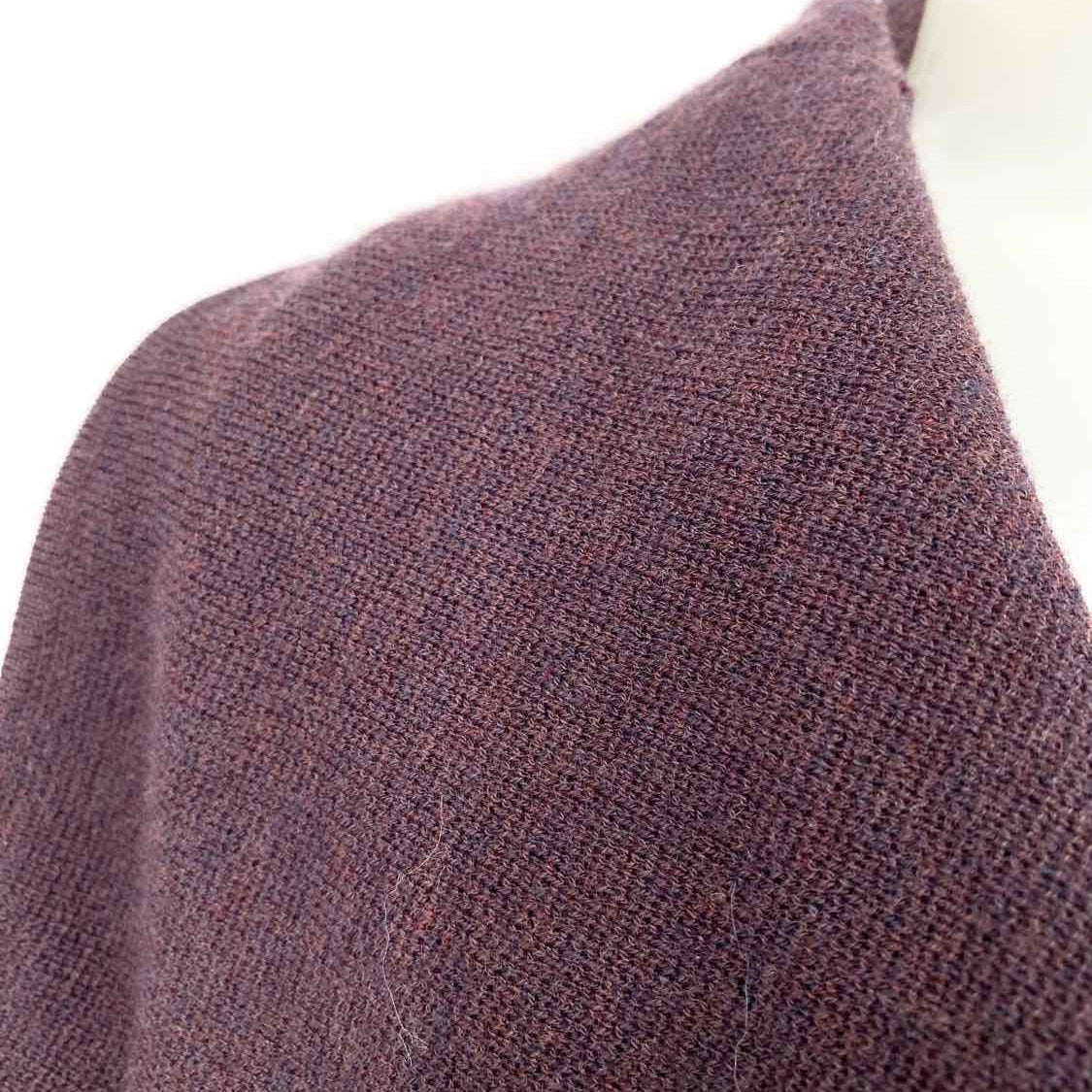 Eileen Fisher Women's Plum Size L Open Front Wool Knit heather Cardigan
