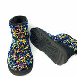 UGG Classic Mini Stellar Sequin Women's Black Blue Size 6 Ankle Sequined Bootie