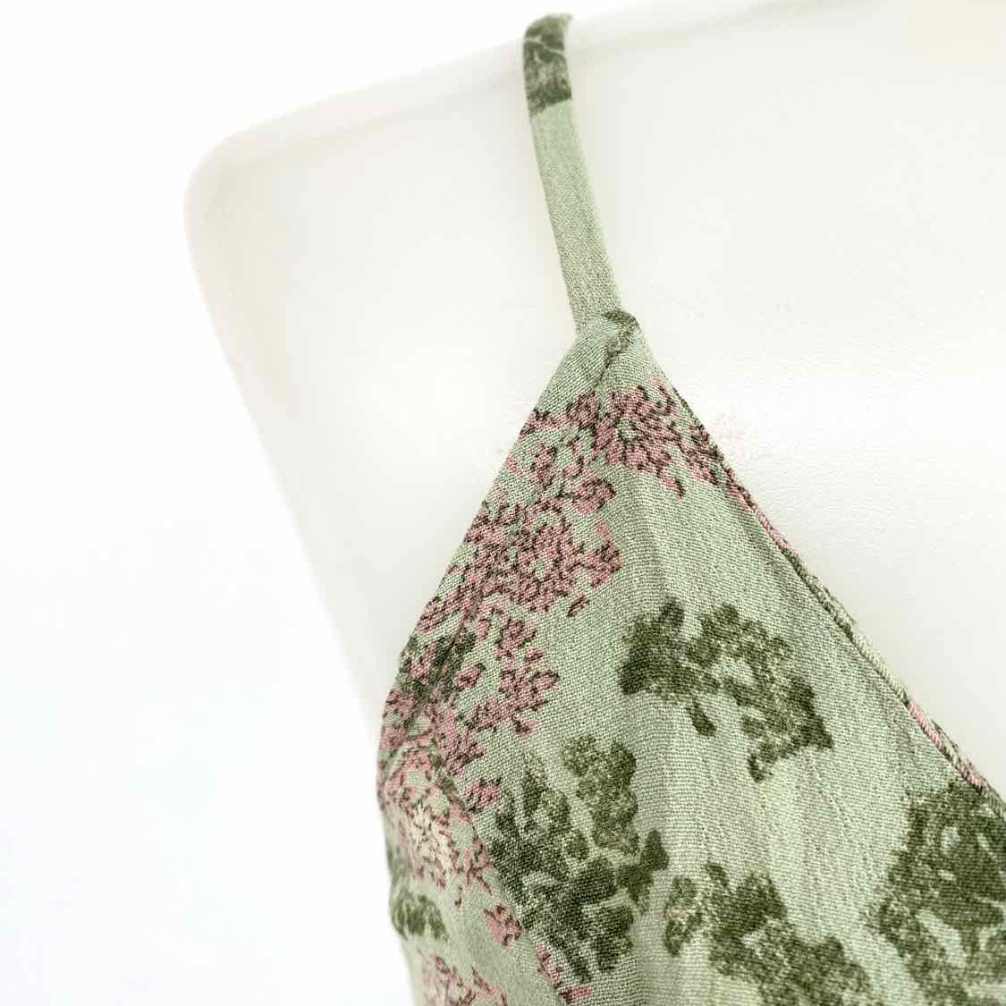 REFORMATION Women's Green Size 0 Sleeveless Floral Dress