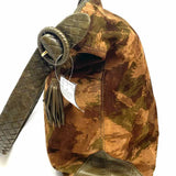 Bottega Veneta Brown Hobo Camoflage Suede Shoulder Bag