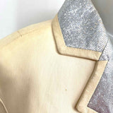 Chanel Women's Ivory/Silver Leather Size 36/4 Blazer