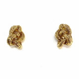 ST. JOHN Gold Tone Clip On Knotted Earrings